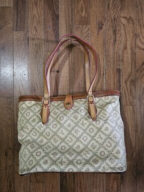 Dooney & Bourke Cream and Tan Tote Bag